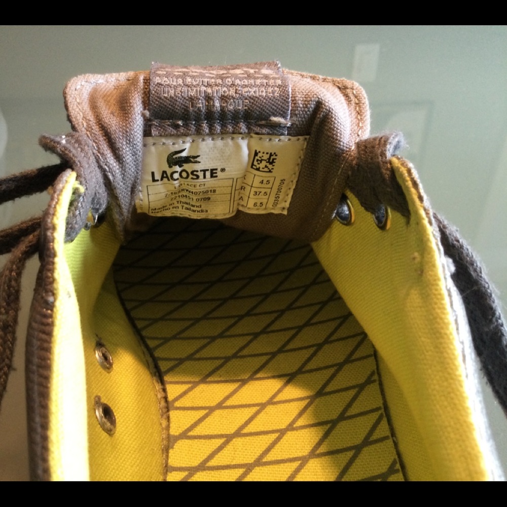 Lacoste Leather and Synthetic Sneakers sz 6.5 - Picture 5 of 5